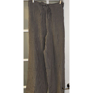 Vintage Anne Klein Pants Womens Small Elastic Waist Drawstring Blue White Plaid